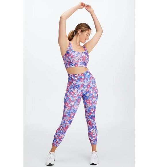 NWT Fabletics Ultra High-Waisted PureLuxe 7/8 Legging Retro Y2K Floral size XXL - Picture 4 of 6